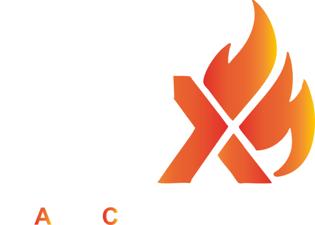 BTX logo in white with flames